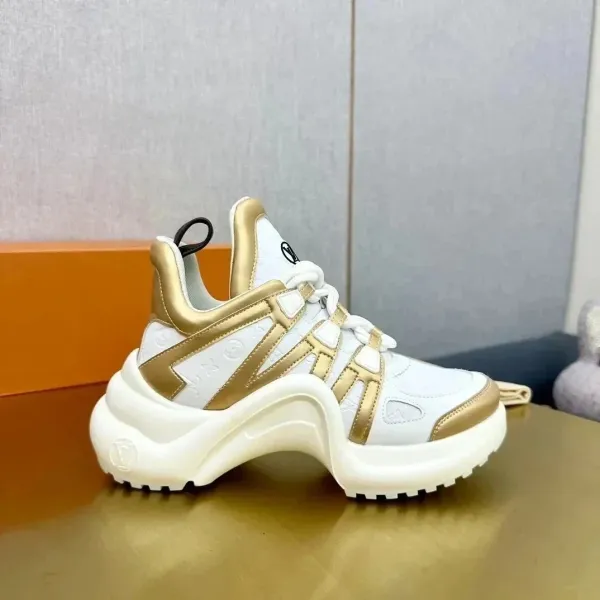 Louis Vuitton Archlight White and Gold Sneakers - 1