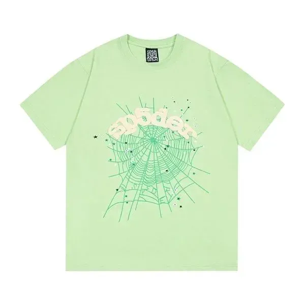 Spider Web Graphic T-Shirt Mint Green T-Shirt - 1