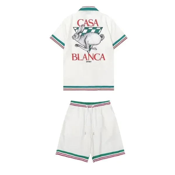Cassibilea Wave Knit Shirt and Shorts Set Blue-White Multicolor - 10