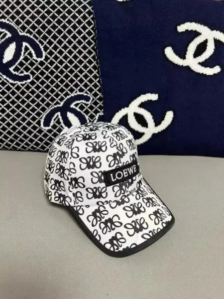 Loewe x Chanel Monogram Print Baseball Cap White - 1