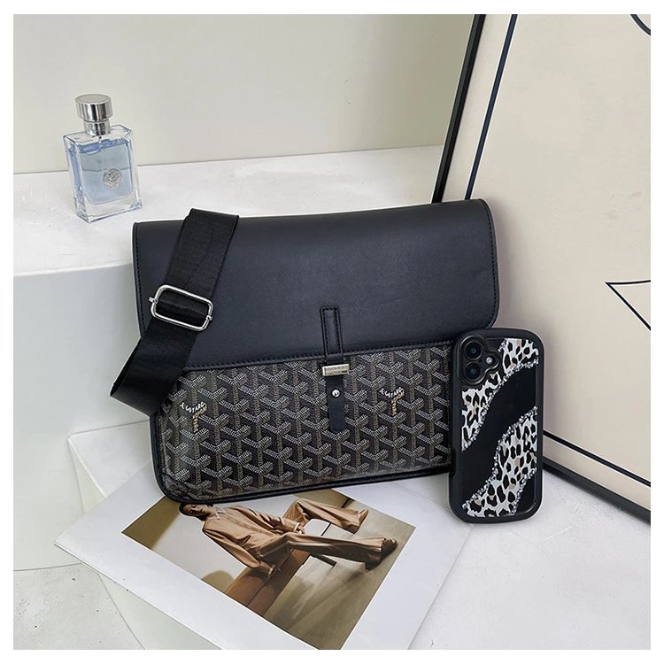 Goyard Saint-Louis PM Navy Blue and Brown Monogram Messenger Bag - 13
