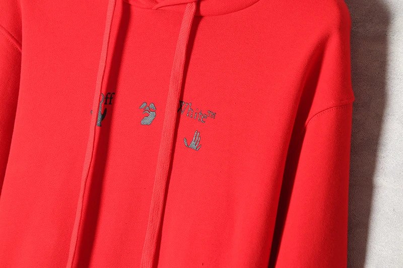Off-White Hoodie Red With Industrial Zip Detail Hoodie - 9