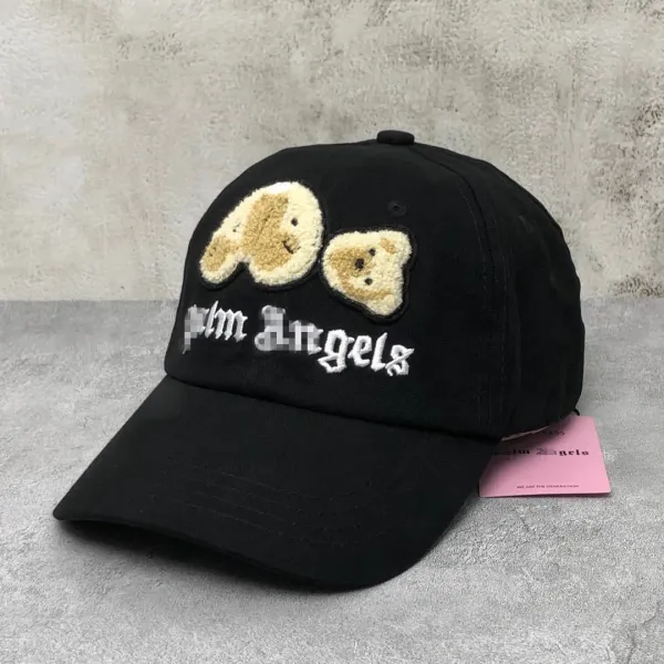 Palm Angels Teddy Bear Embroidered Baseball Cap in Yellow, Beige, Orange, White, and Black - 5