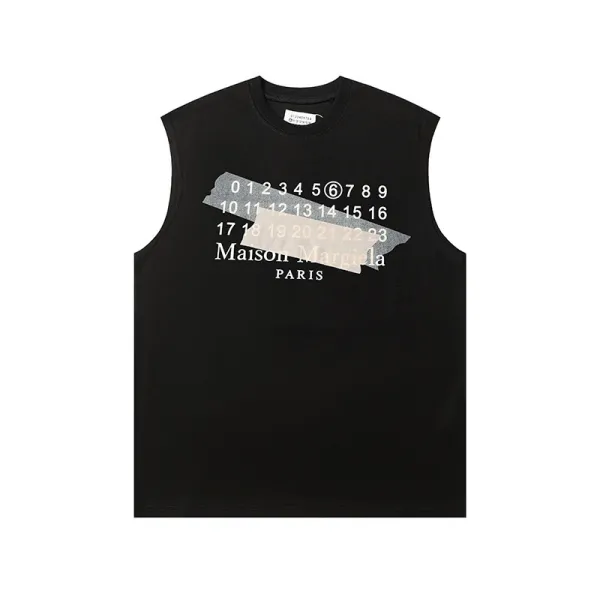 Maison Margiela Number 6 Sleeveless Top Black Vest Top - 7