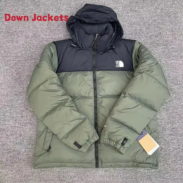 The North Face Down Jackets 1996 hooded color-block puffer product detail image 4