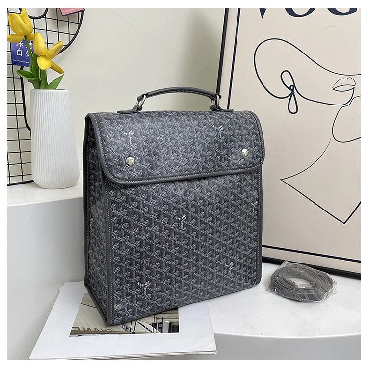 Goyard Saint Louis Briefcase Black and Tan Monogram Canvas Messenger Bag - 6