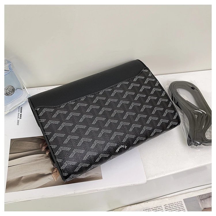 Goyard Saint Louis Clutch Black Chevron Pattern Envelope Clutch Clutches - 14