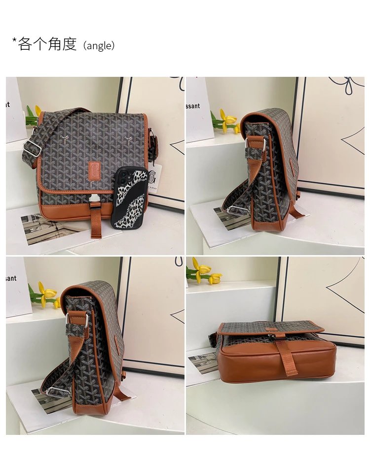 Goyard Saint Louis Messenger Bag Gray and Brown Crossbody Bag - 6