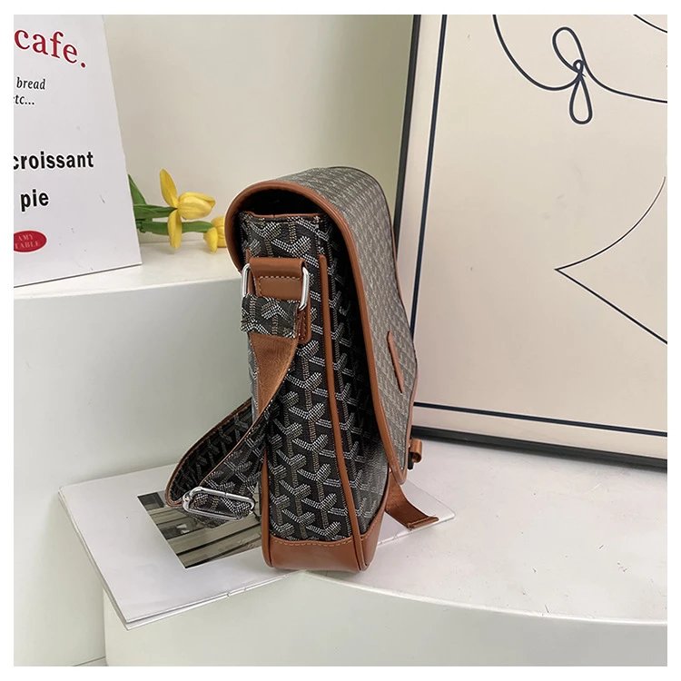 Goyard Saint Louis Messenger Bag Gray and Brown Crossbody Bag - 14