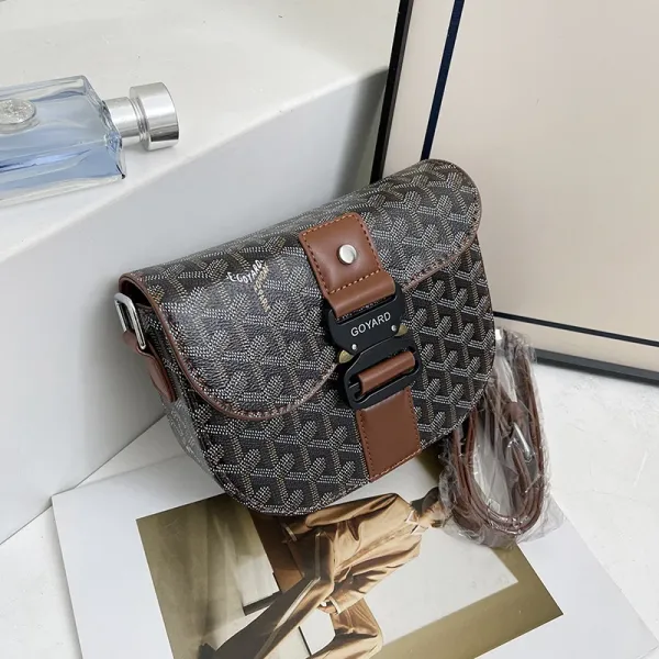 Goyard Saint-Louis Crossbody Bag Brown and Black Monogram Canvas - 1