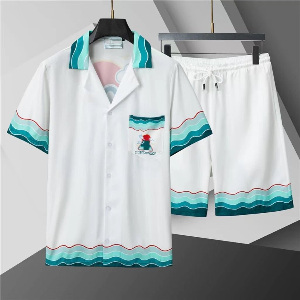 Gucci GG Monogram Blue Short-Sleeve Shirt and Shorts Set - 4
