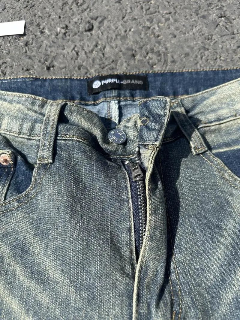 Purple Brand Distressed Paint-Splatter Flare Jeans - 15