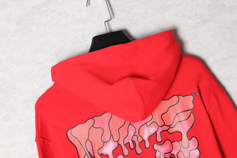 Off-White Hoodie Red With Industrial Zip Detail Hoodie - 5