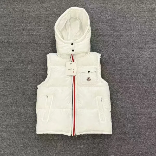 Moncler Hooded Down Vest White Outerwear.vest - 1