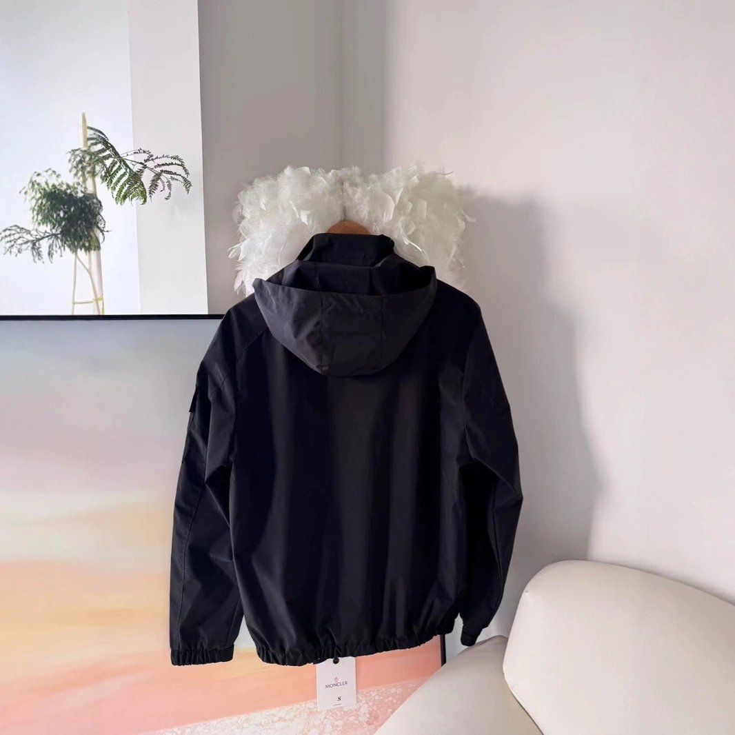 Moncler Jackets Hooded zip-up jacket with sleeve patch and zip pockets image 2