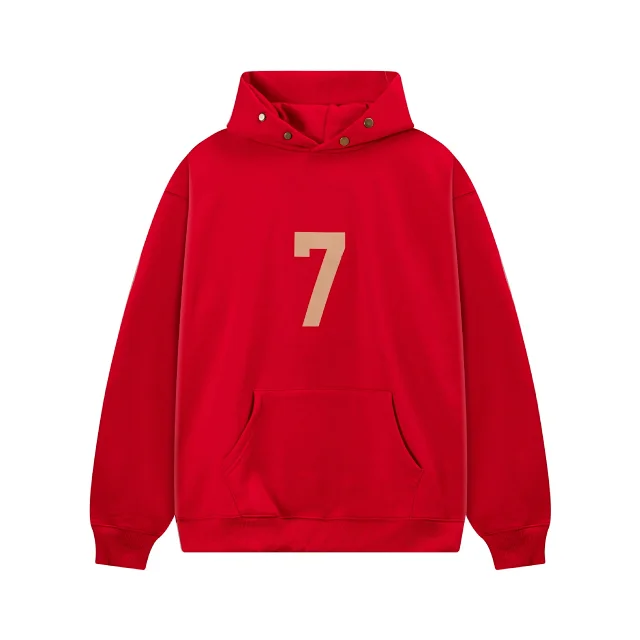 Unbranded Hoodies & Sweatshirts Number 7 graphic pullover hoodie with snap-button hood and kangaroo pocket product detail image 15
