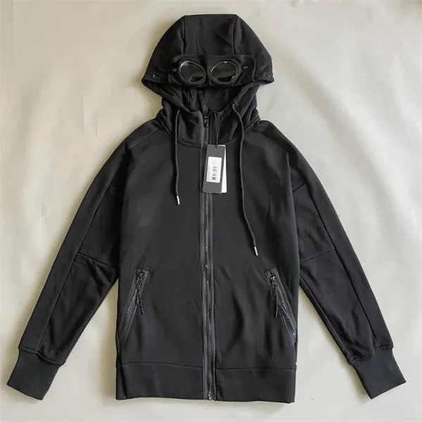 C.P. Company Goggle Hoodie Black Full-Zip Hoodie - 1