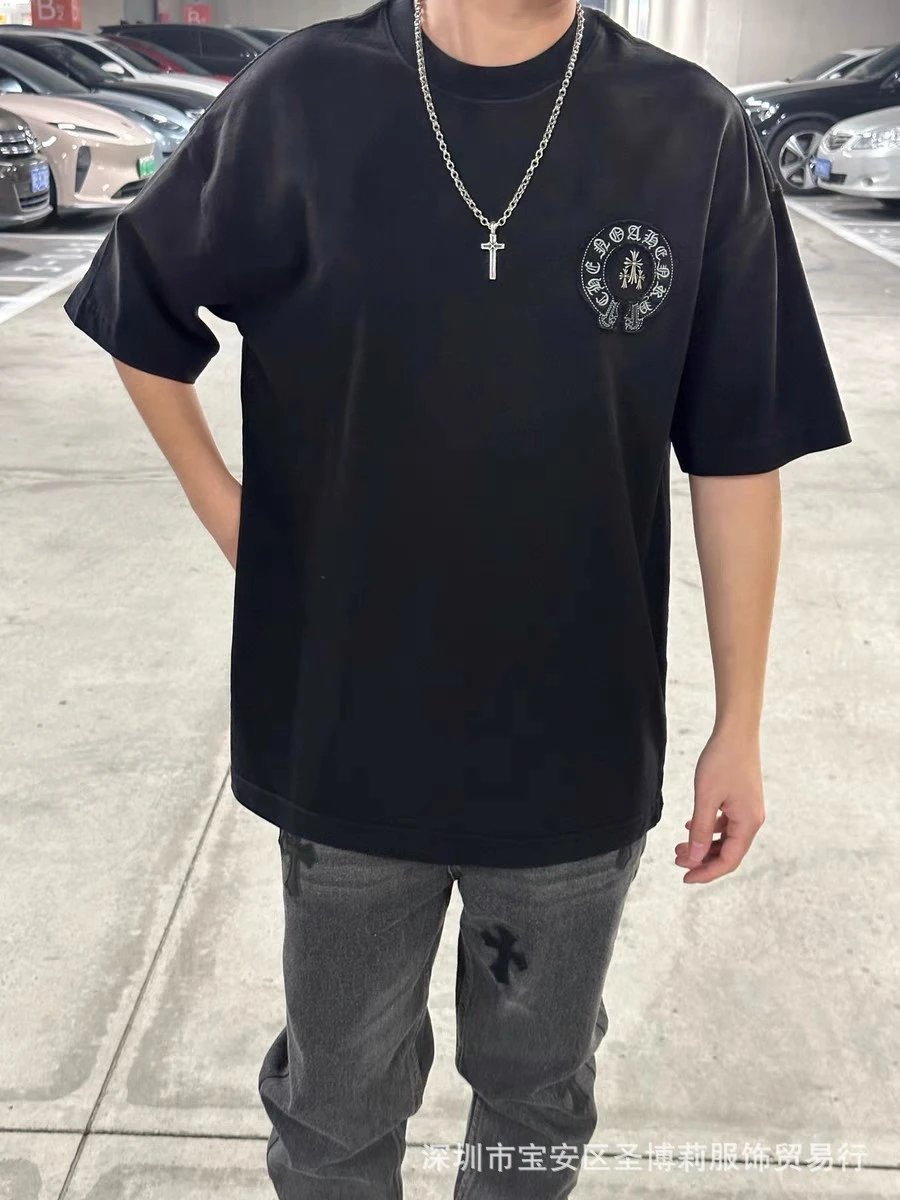 Design Skull Embroidered Washed Black T-Shirt - 19