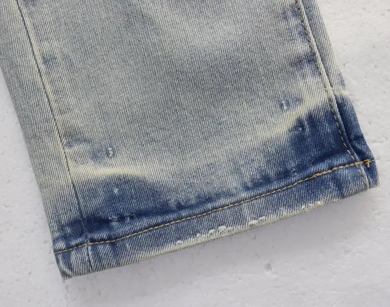 Purple Brand Signature Script Washed Light Blue Jeans - 5