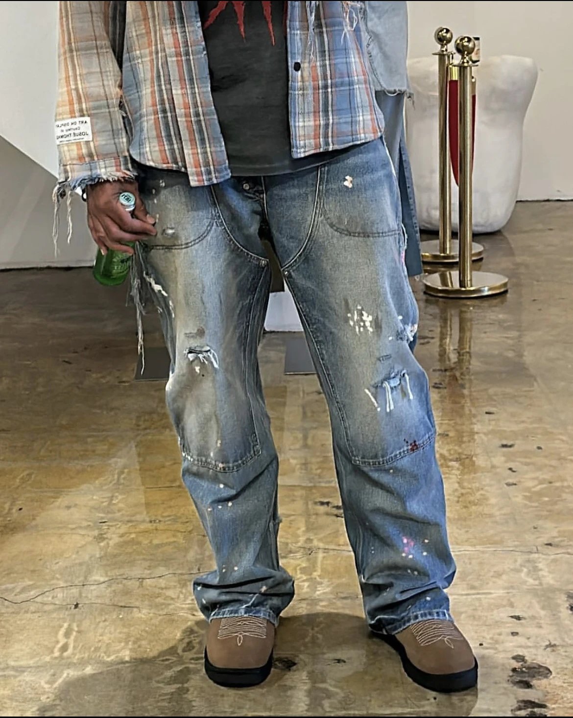 Chrome Hearts Cross-Embellished Straight Fit Jeans Orange - 8