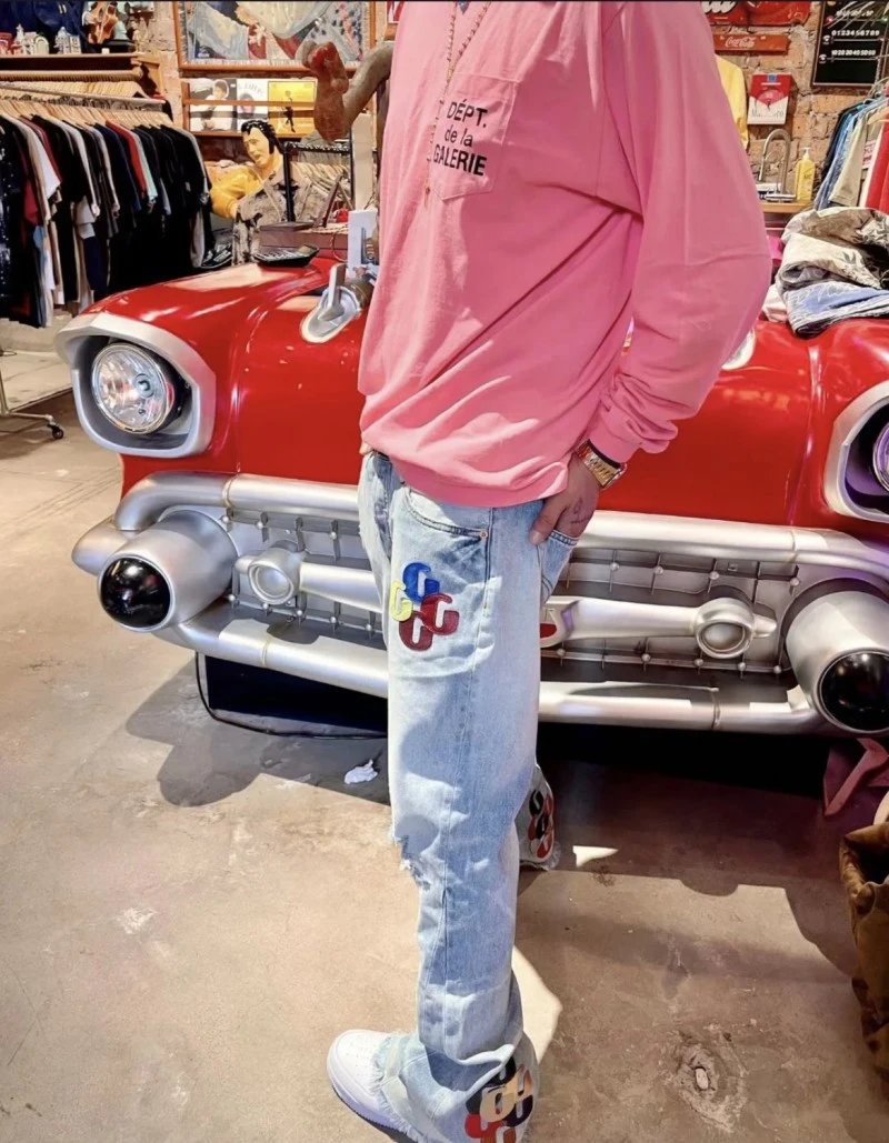 Chrome Hearts Cross-Embellished Straight Fit Jeans Orange - 15