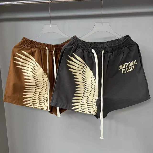 Unbranded Shorts Elastic-Waist Wing Graphic Drawstring product detail image 1