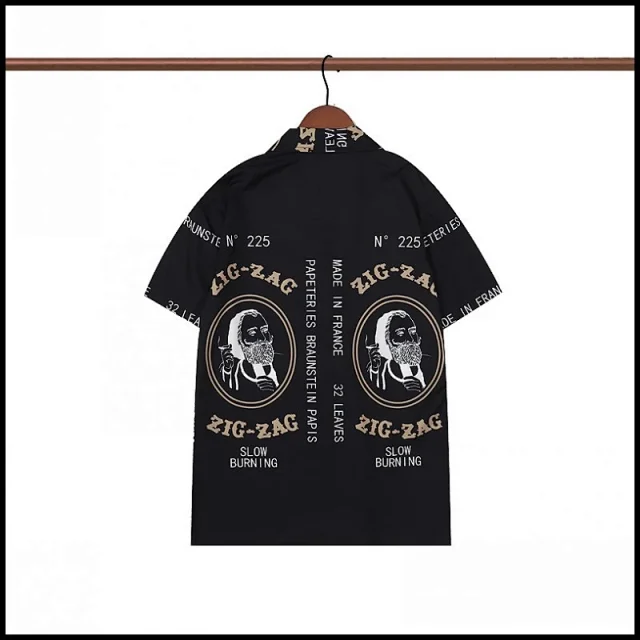 AMIRI Shirts Short-sleeve button-up shirt with paint-drip logo graphic product detail image 12