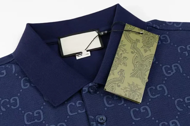 Gucci Shirts GG Monogram Short-Sleeve Polo Shirt product detail image 4