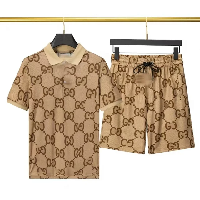 Gucci Matching Sets Double G monogram polo shirt and shorts set product detail image 11