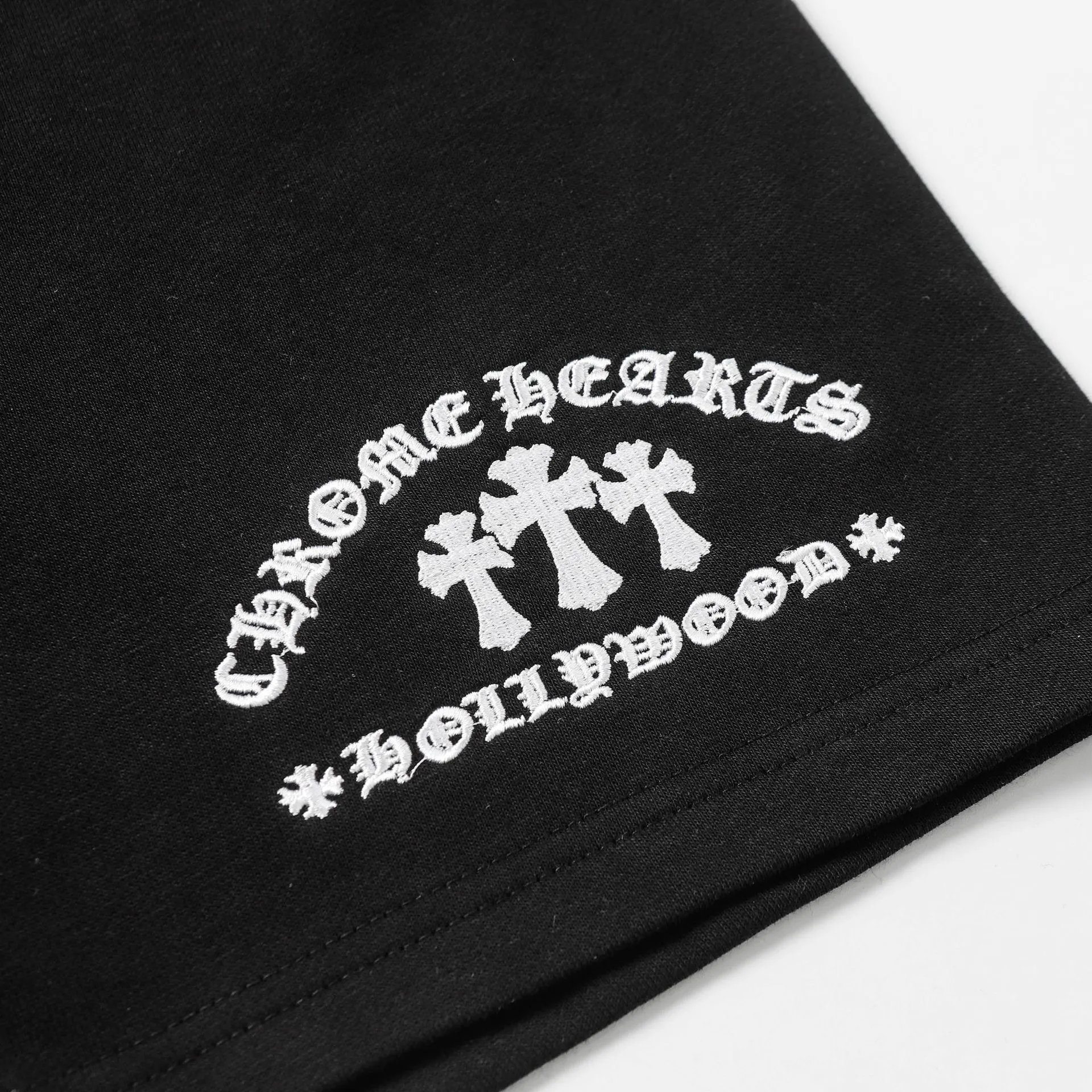 Chrome Hearts Cross Embroidered Black Sweat Shorts - 16