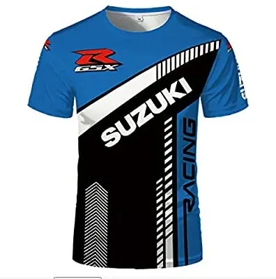 Design Suzuki GSX Racing Blue Black T-Shirt T-Shirts - 1
