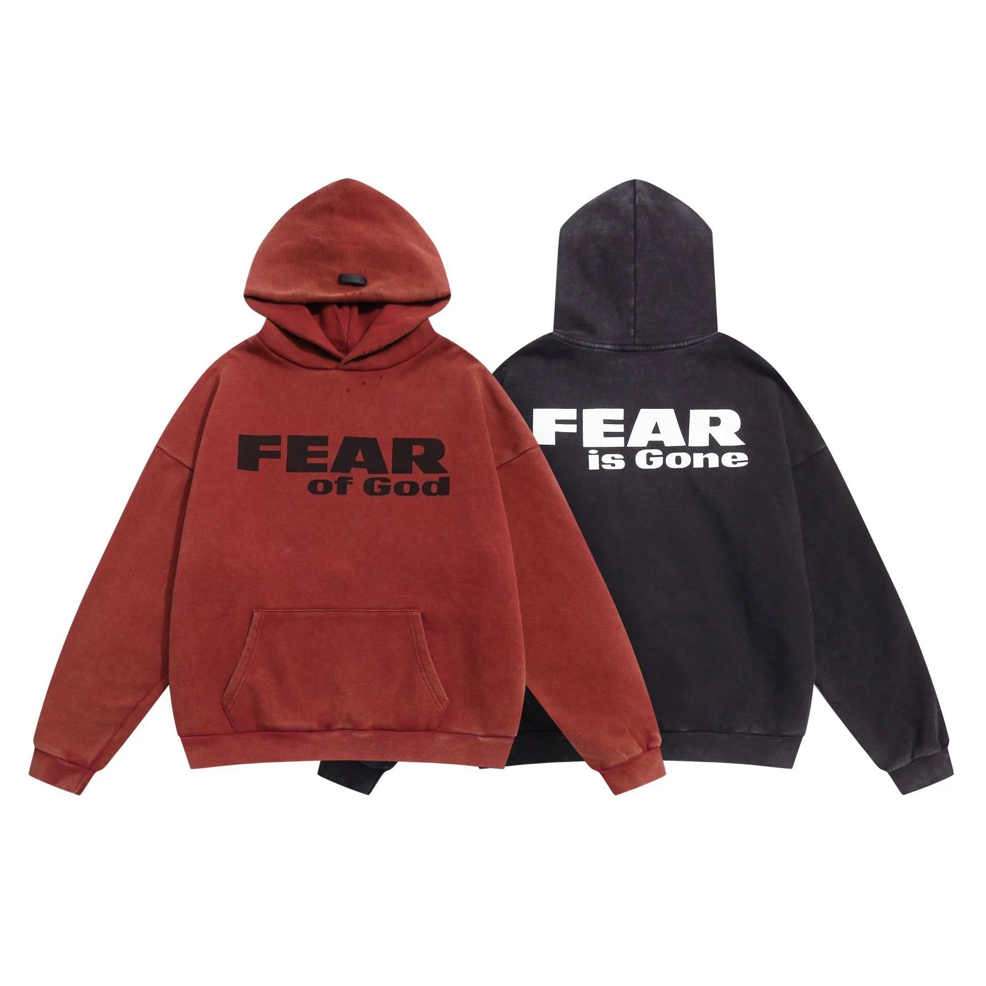Fear of God Essentials Washed Red Hoodie - 3