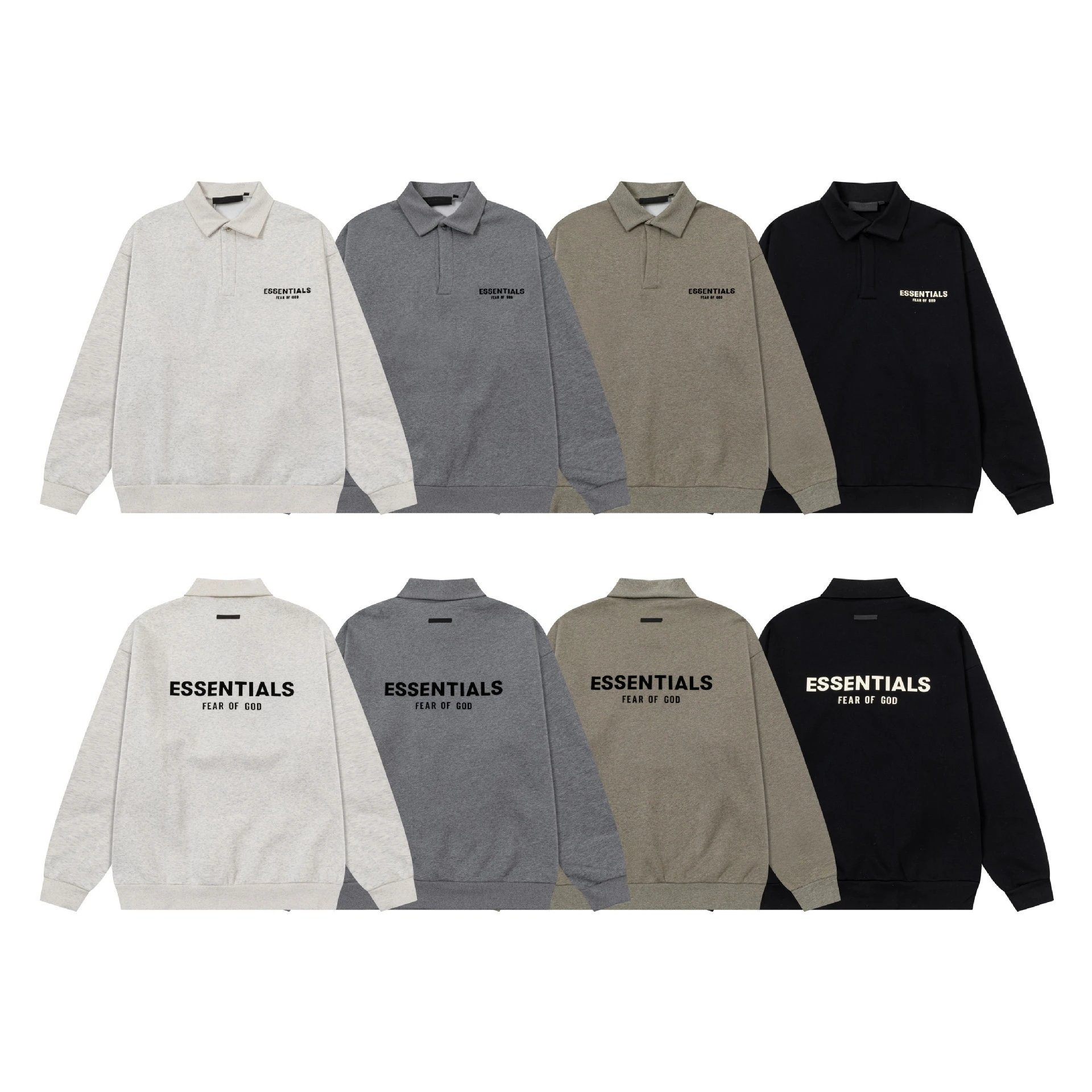 Fear of God Essentials Polo Sweatshirt Light Gray Polo Shirt - 2
