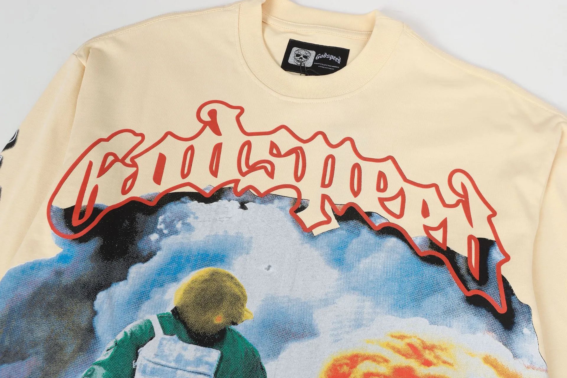 Godspeed Skull Graphic Long Sleeve T-Shirt White - 11
