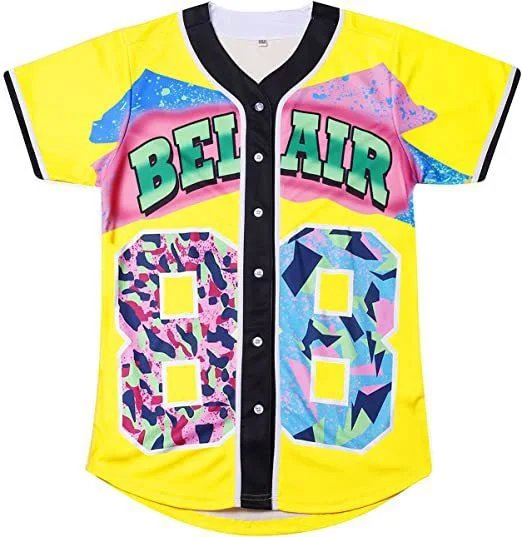 Design Bellair 23 Multicolor Graphic Baseball Jersey - 34