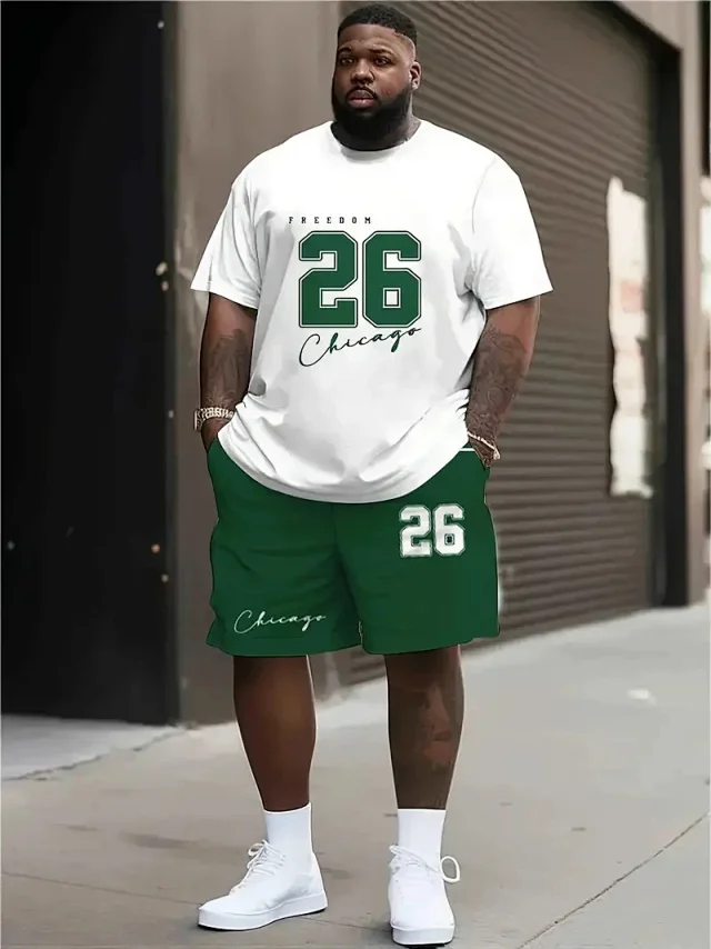 Unbranded Matching Sets Varsity Graphic T-Shirt and Shorts Set product detail image 3