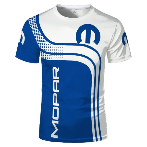 Design Mopar Performance Graphic T-Shirt Blue and White T-Shirts - 1