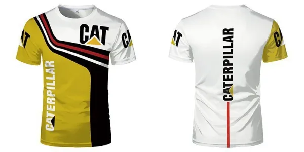 Design Caterpillar Racing Graphic T-Shirt Yellow / Black / White T-Shirts - 1