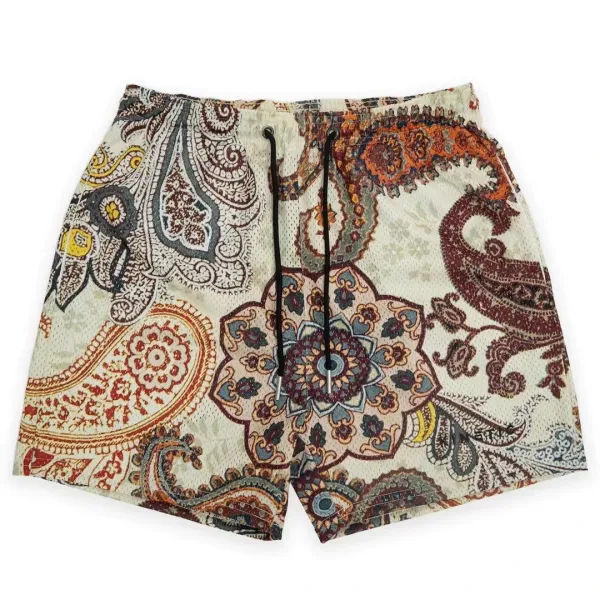 Design Paisley Print Mesh Shorts Multicolor - 1