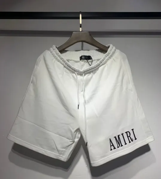 AMI Paris Floral Print Drawstring Shorts White - 3
