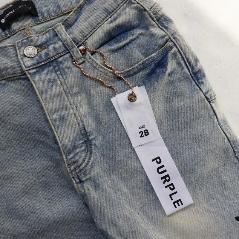 Purple Brand Signature Script Washed Light Blue Jeans - 10