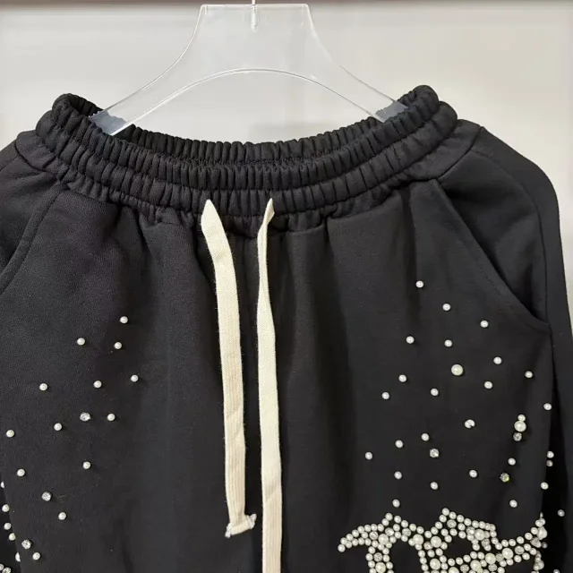 MIX Trousers Rhinestone Letter Drawstring Jogger product detail image 3