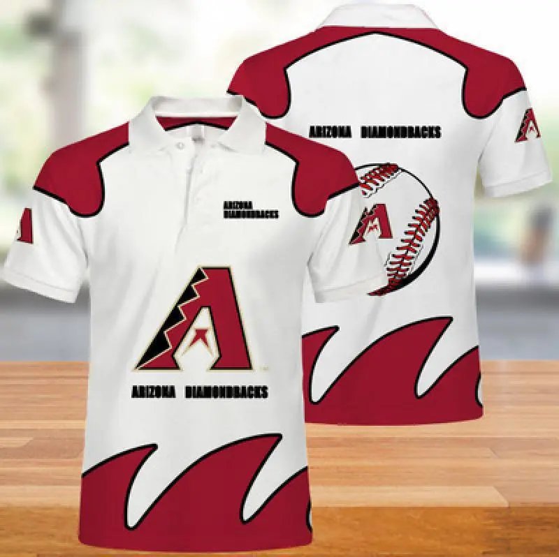 MLB Arizona Diamondbacks MLB Team Polo White Red Polo Shirt - 81