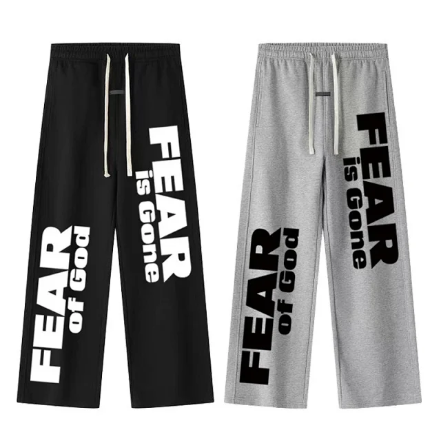 Fear of God Trousers Essentials logo wide-leg sweatpants product detail image 2