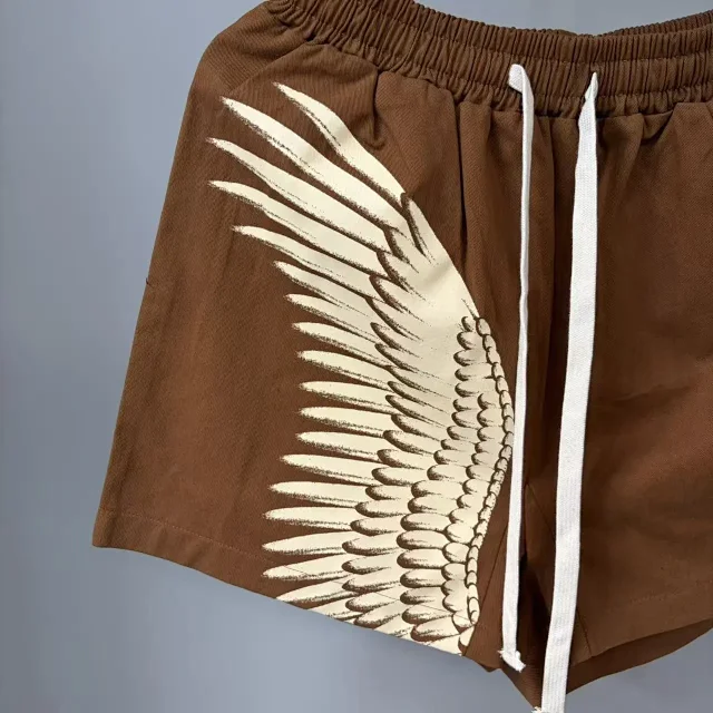 Unbranded Shorts Elastic-Waist Wing Graphic Drawstring product detail image 7