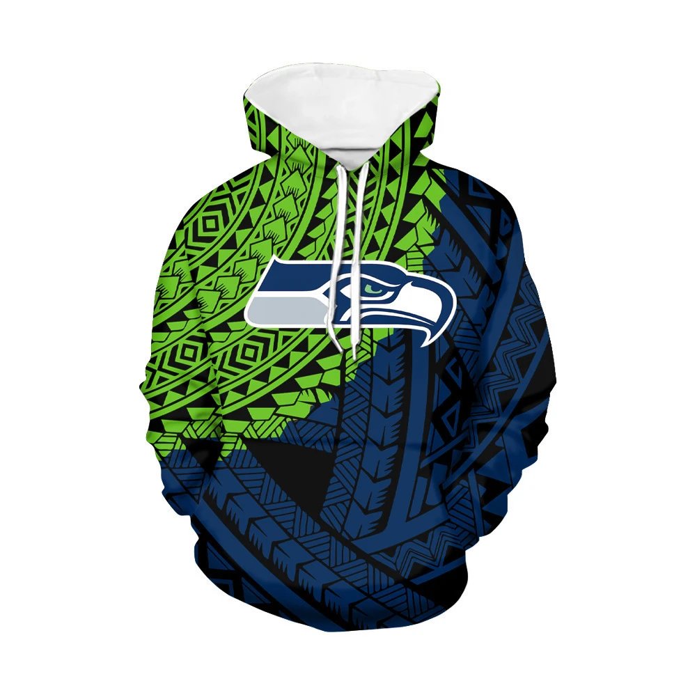 Design Seattle Seahawks Tribal Print Hoodie Multicolor Hoodie - 24