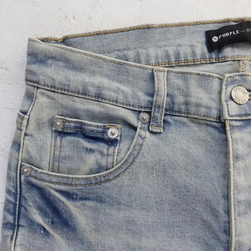 Purple Brand Signature Script Washed Light Blue Jeans - 8