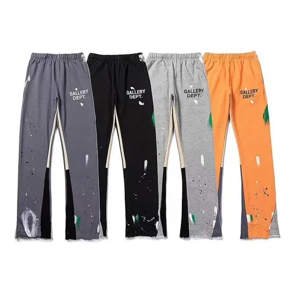 Gallery Dept Paint-Splatter Orange Sweatpants - 4