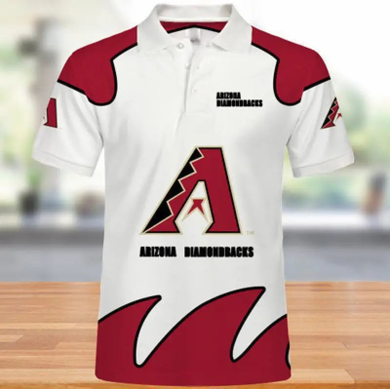 MLB Arizona Diamondbacks MLB Team Polo White Red Polo Shirt - 79