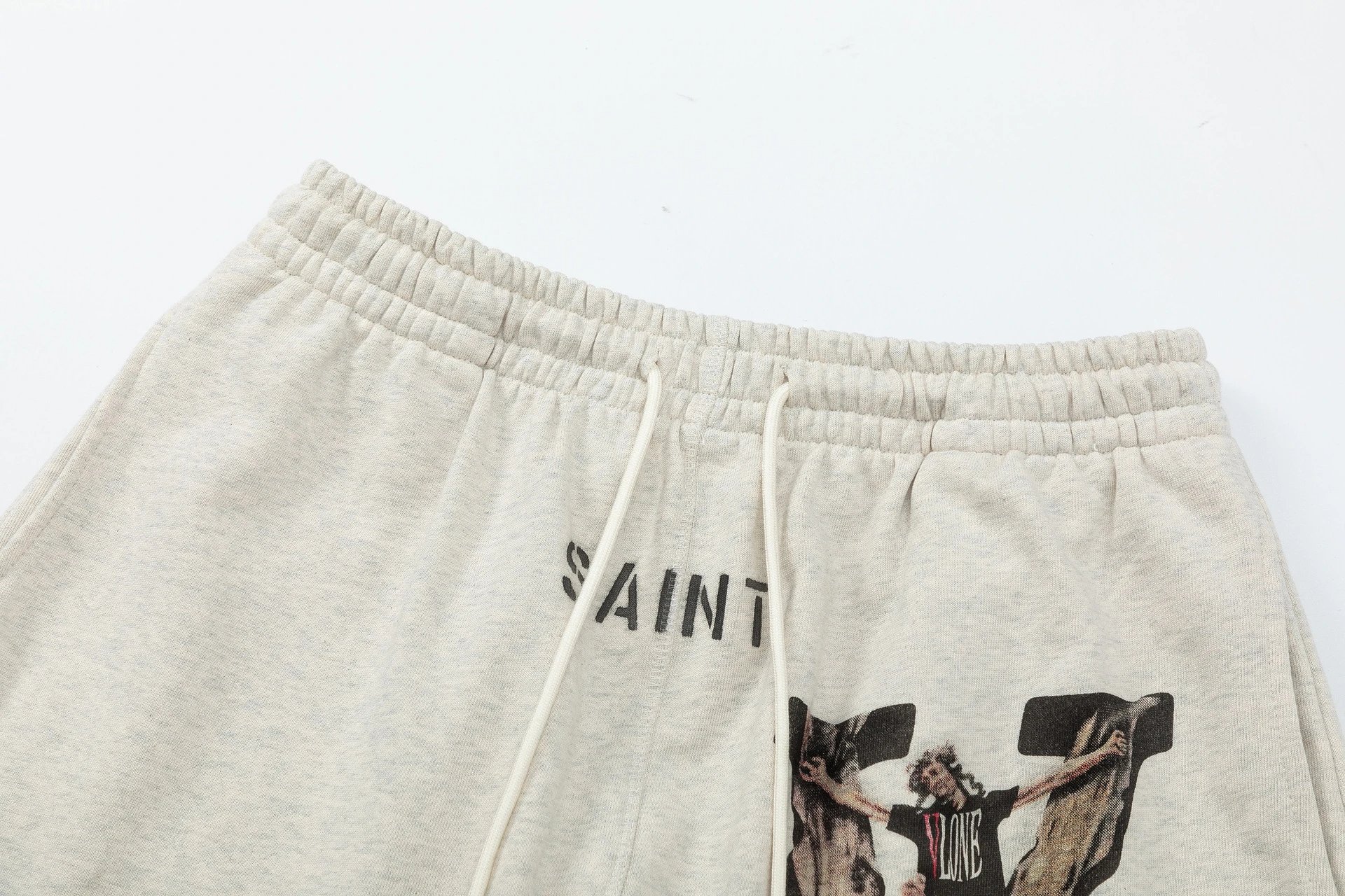 Fear of God Essentials Saint Vaint Graphic Shorts Gray - 3
